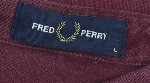 Fred Perry Men's Red Polo Shirt L Short Sleeve Cotton