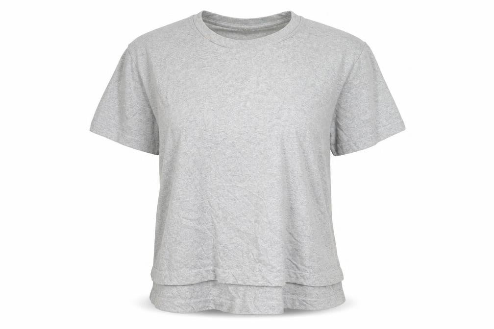 Front view of French Connection Women's Grey Crew Neck Basic Tee, size 12