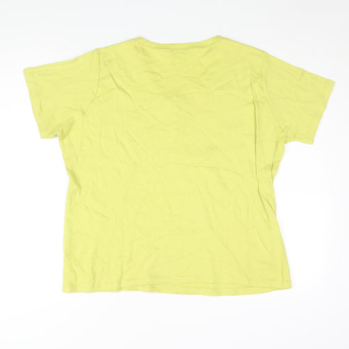 EWM Women's Yellow V-Neck T-Shirt Size 18-20