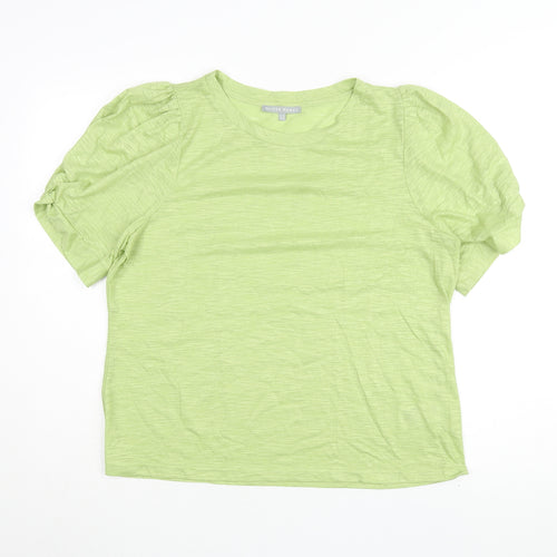 Oliver Bonas Women's Green Puff Sleeve T-Shirt Size 14