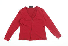 Karen Millen Women's Red Blouse, Size 4 - Elegant V-Neck