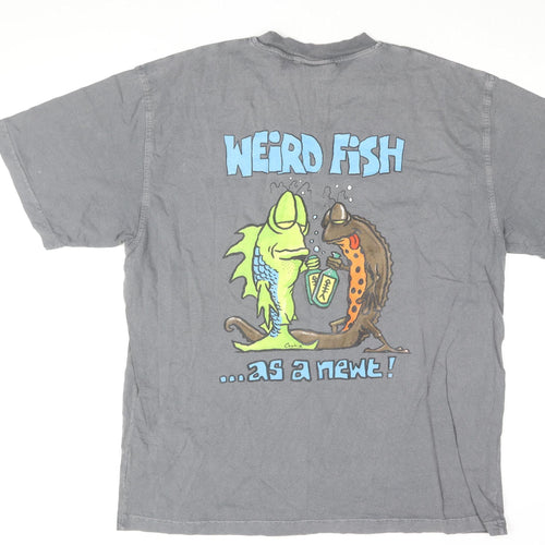 Weird Fish Men's Grey Graphic XL T-Shirt