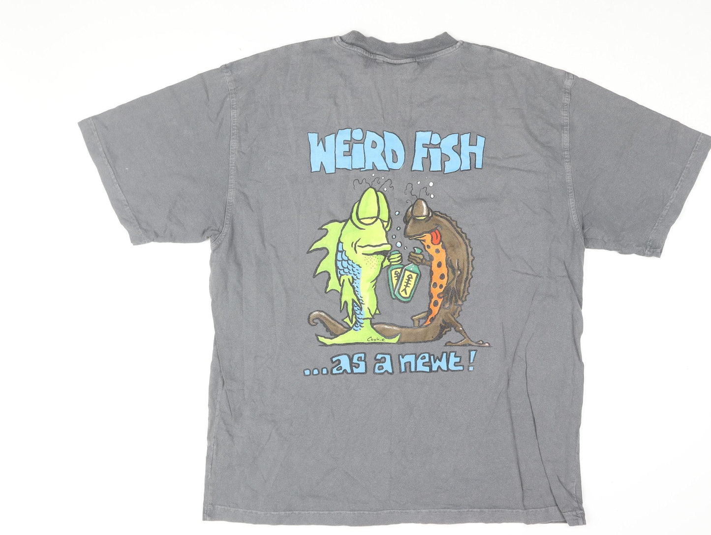 Weird Fish Men's Grey Graphic XL T-Shirt