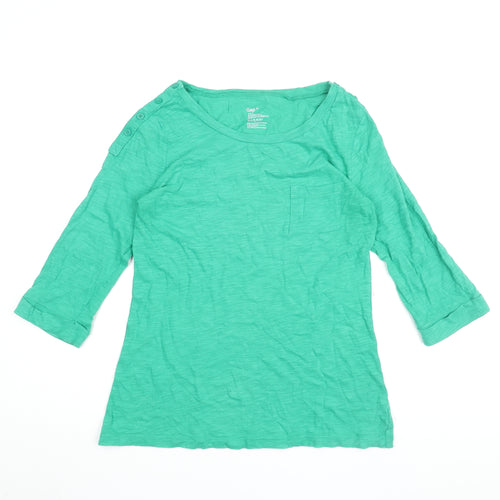 Gap Women's Green 3/4 Sleeve T-Shirt, Size M