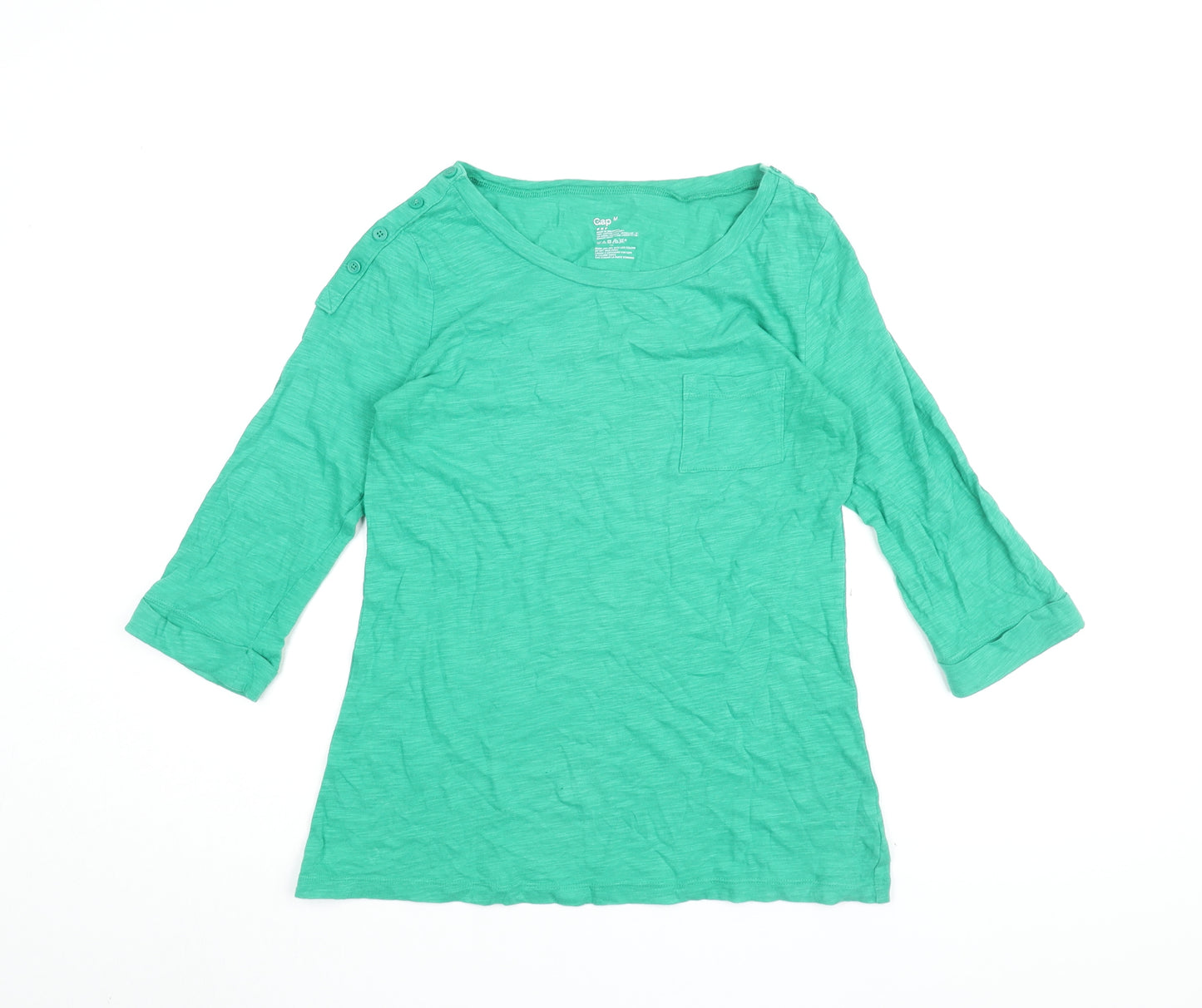 Gap Women's Green 3/4 Sleeve T-Shirt, Size M