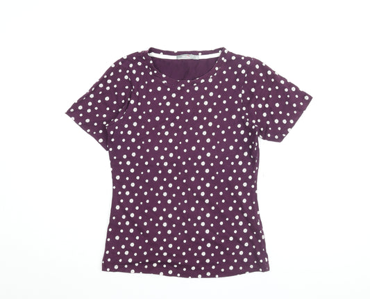 Peter Storm Women's Purple Polka Dot T-Shirt Size 8