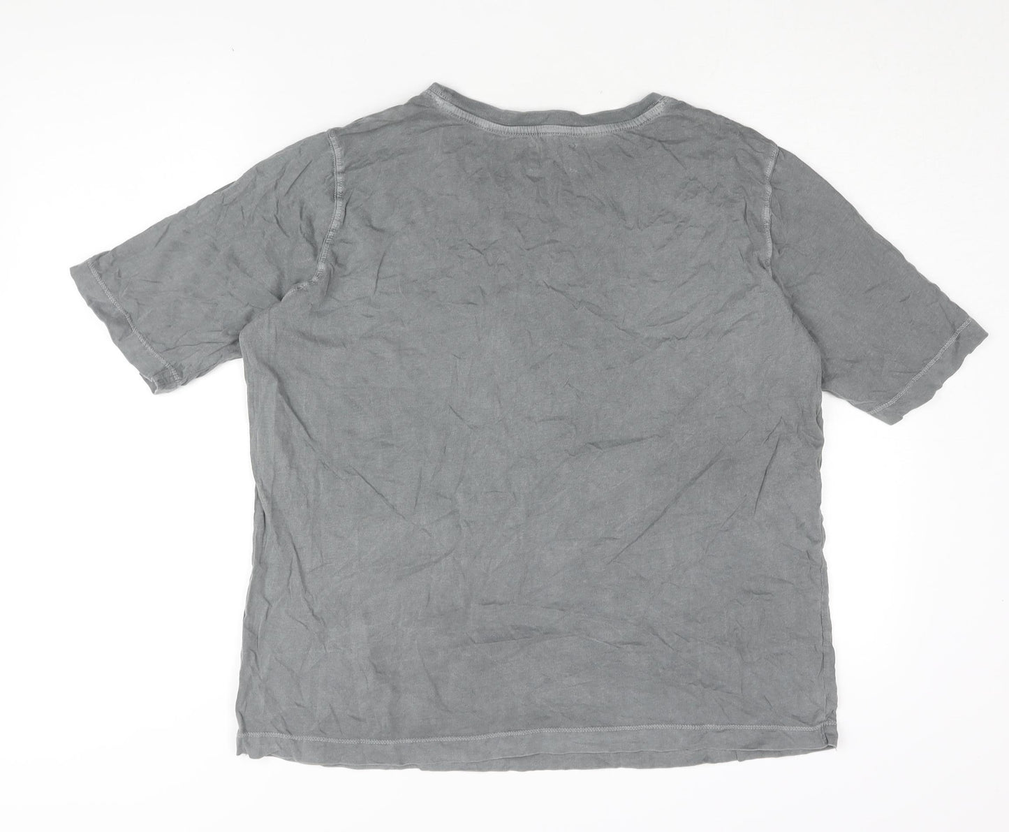 Hush Women's Grey Cotton T-Shirt, Short Sleeve, Size S