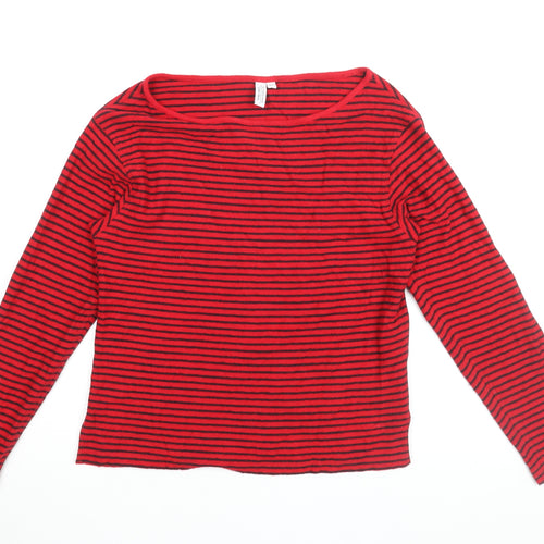 & Other Stories Women's Red Striped Jersey T-Shirt Size 6