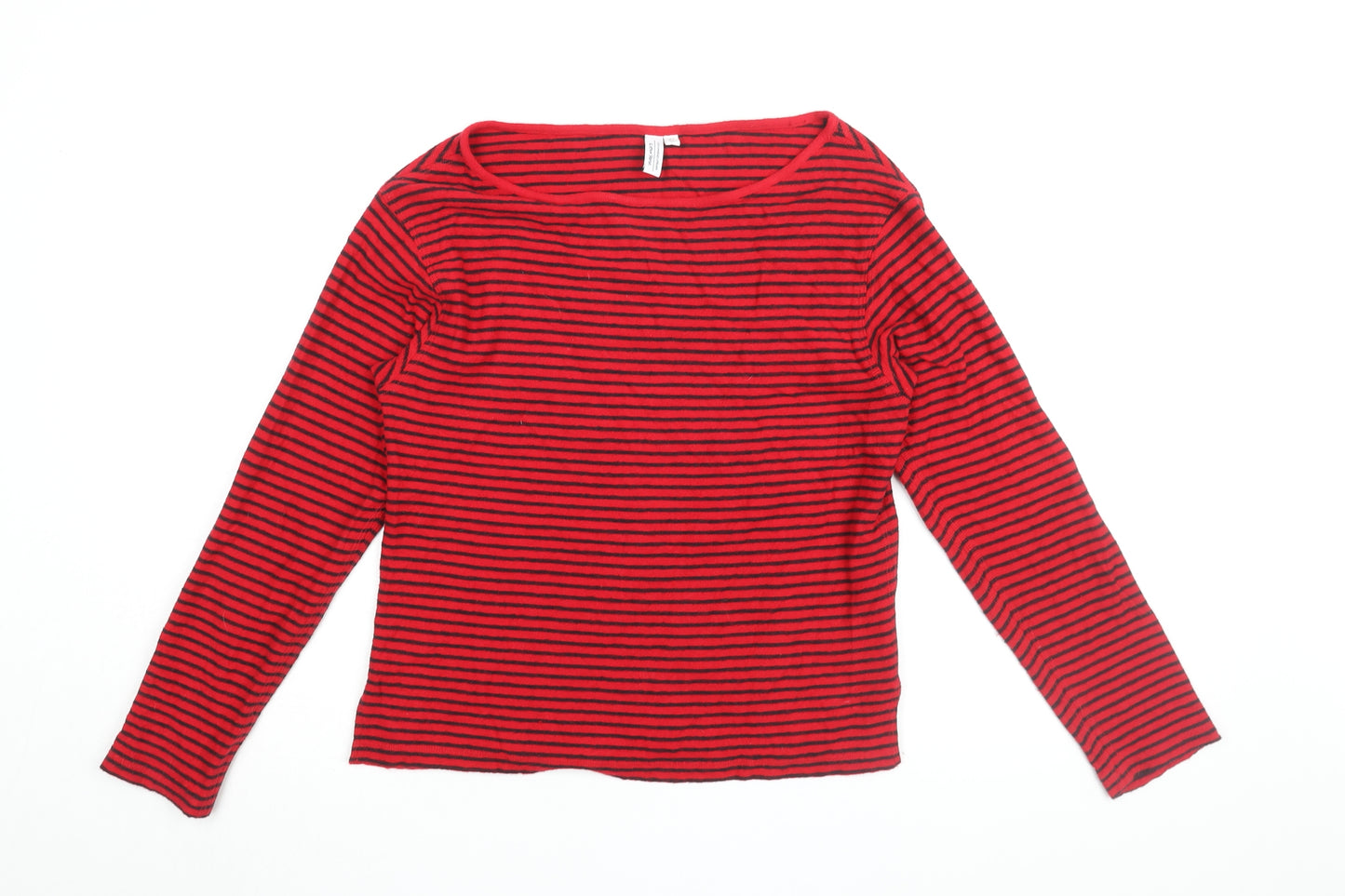 & Other Stories Women's Red Striped Jersey T-Shirt Size 6