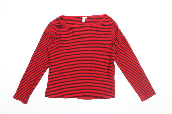 & Other Stories Women's Red Striped Jersey T-Shirt Size 6