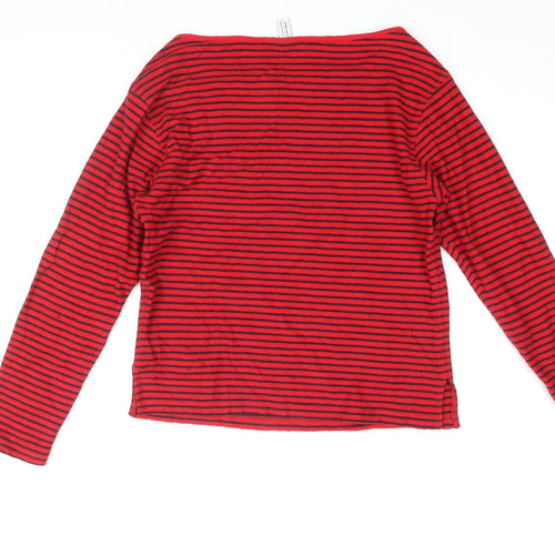 & Other Stories Women's Red Striped Jersey T-Shirt Size 6