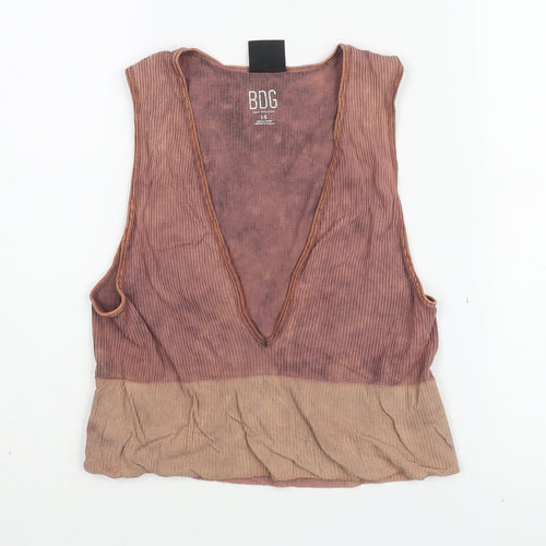 BDG Brown Sleeveless V-Neck Tank Top L