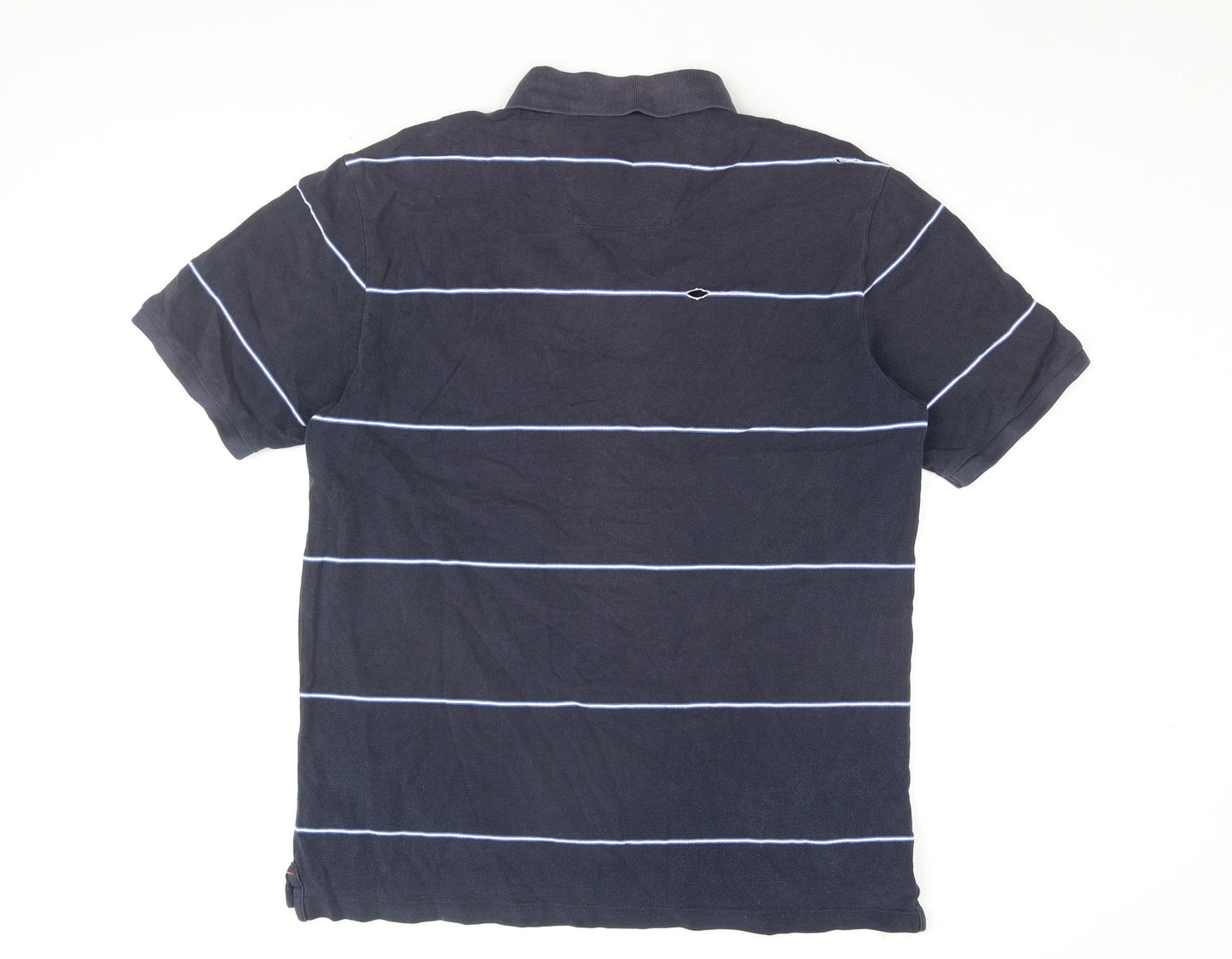 Nautica Men's Blue Striped Polo Shirt Large - Casual