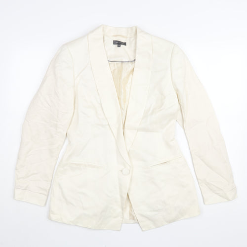 Pied A Terre Women's Ivory Silk Linen Blazer Size 12
