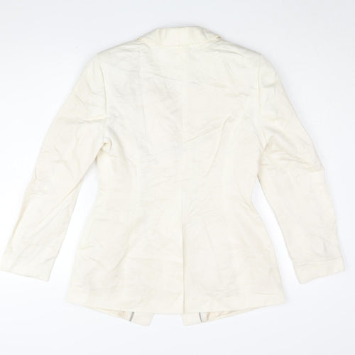 Pied A Terre Women's Ivory Silk Linen Blazer Size 12