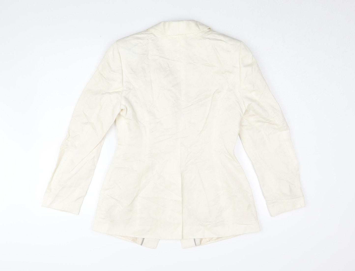 Pied A Terre Women's Ivory Silk Linen Blazer Size 12