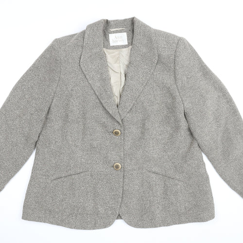 Ann Harvey Women's Grey Blazer Size 16 Two-Button