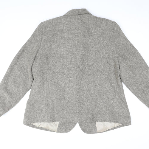 Ann Harvey Women's Grey Blazer Size 16 Two-Button