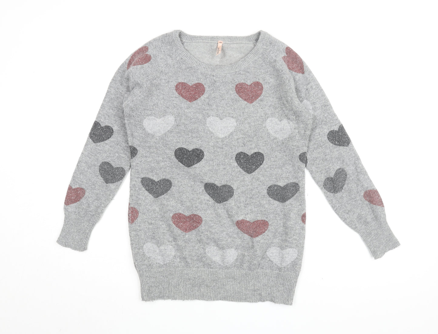 Sweewë Grey Heart Print Pullover Women M