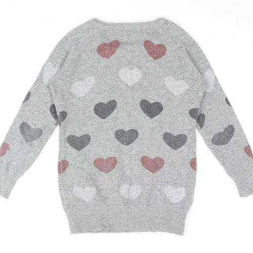 Sweewë Grey Heart Print Pullover Women M