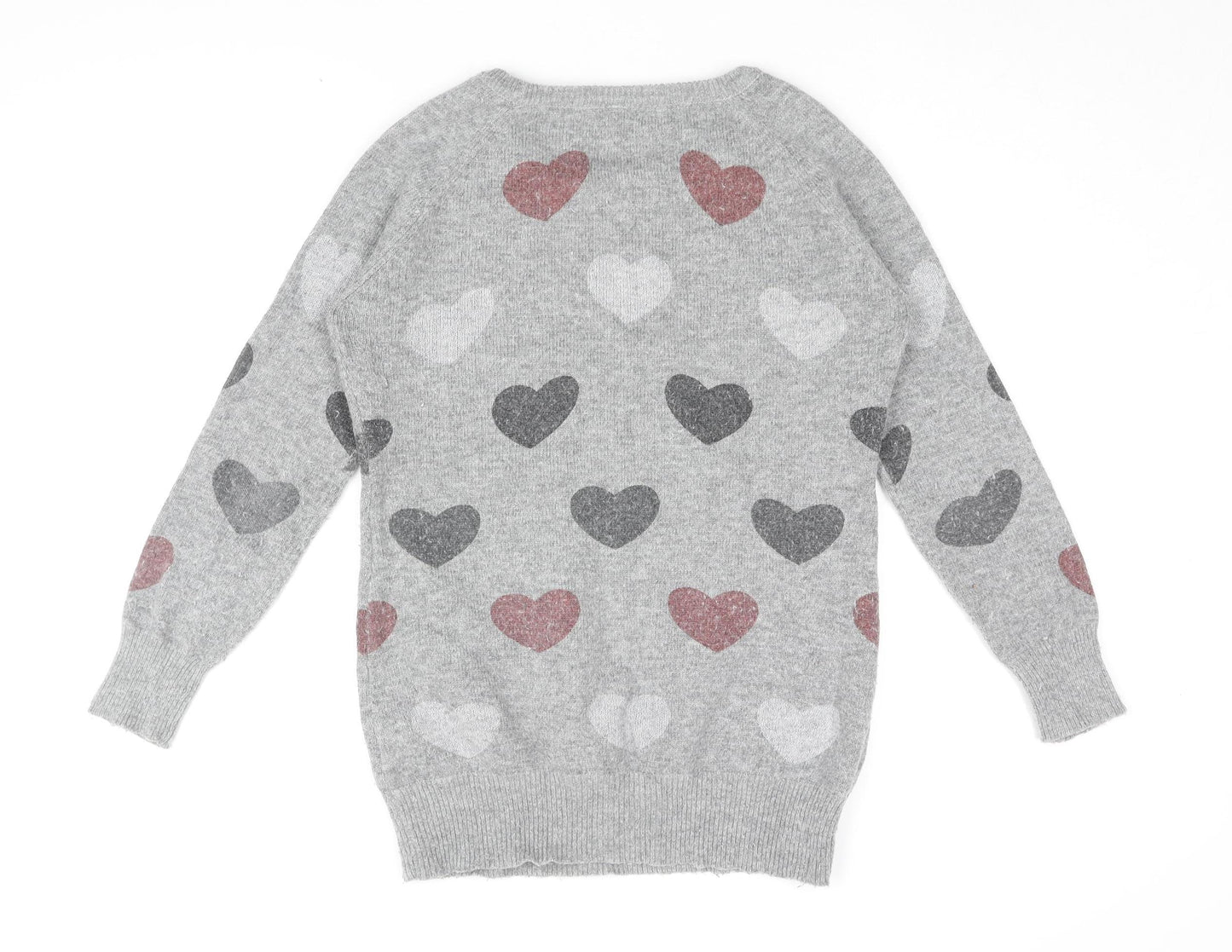 Sweewë Grey Heart Print Pullover Women M