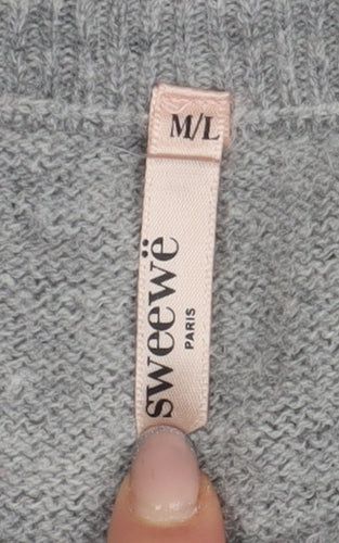 Sweewë Grey Heart Print Pullover Women M