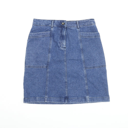 Boden Women's Blue Cotton Denim Skirt Size 12