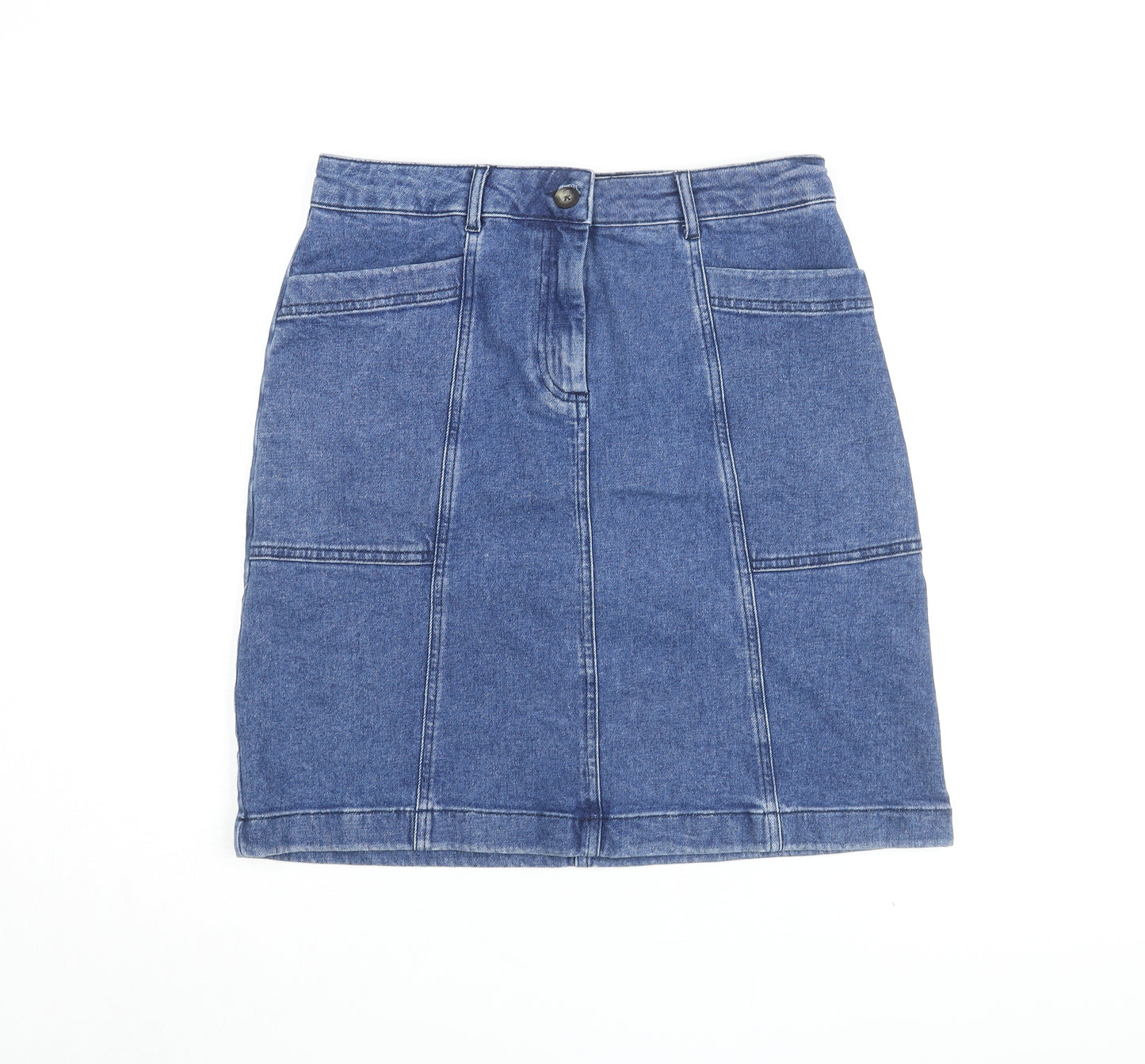 Boden Women's Blue Cotton Denim Skirt Size 12