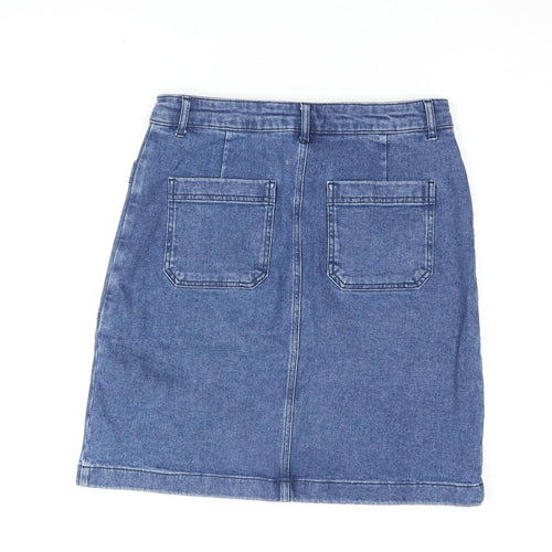 Boden Women's Blue Cotton Denim Skirt Size 12