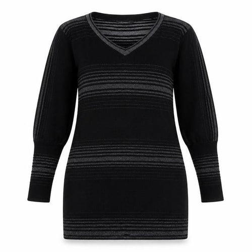 Femme Women's Black Striped Jumper Dress, L