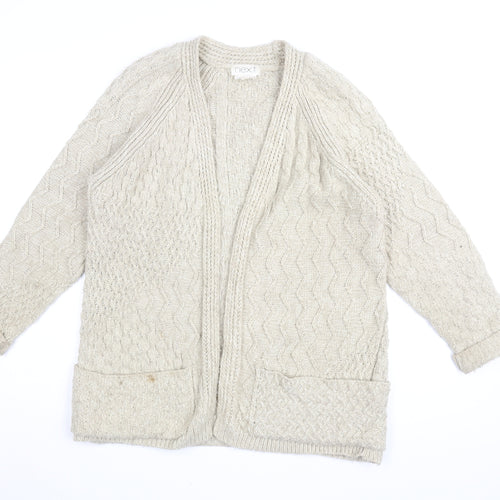 Next Women's Beige Cable-Knit Cardigan Size 10