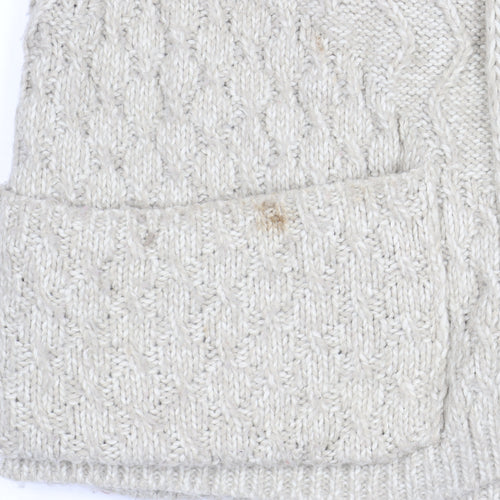 Next Women's Beige Cable-Knit Cardigan Size 10