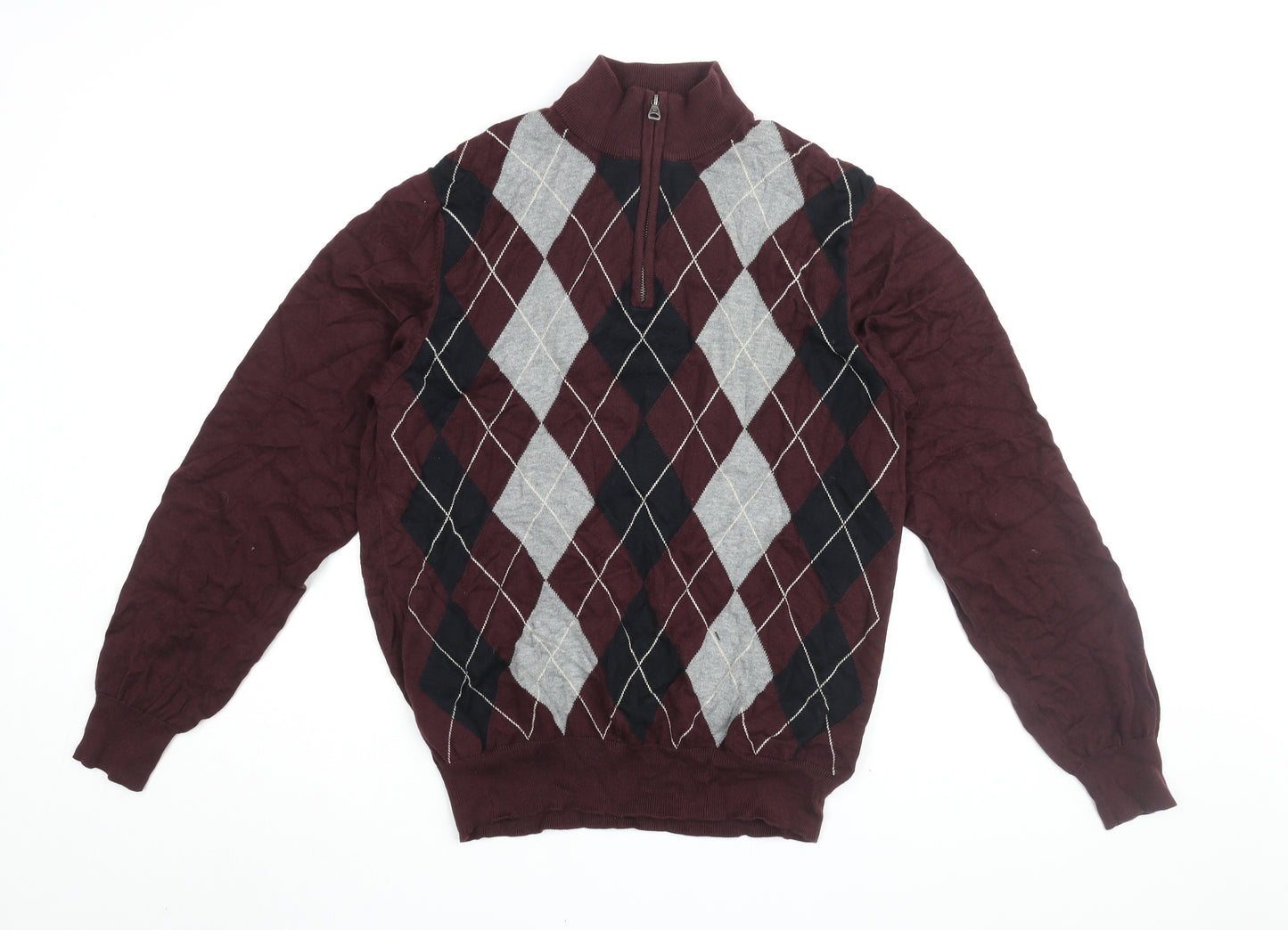 Marks and Spencer Men's Multicoloured Argyle Pullover L