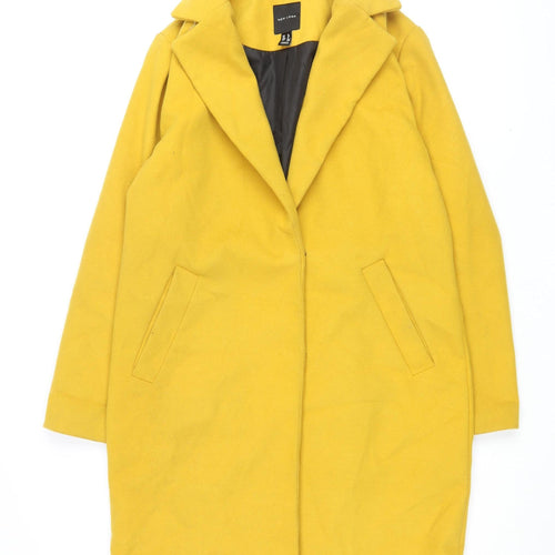 New Look Women's Yellow Overcoat - Size 10
