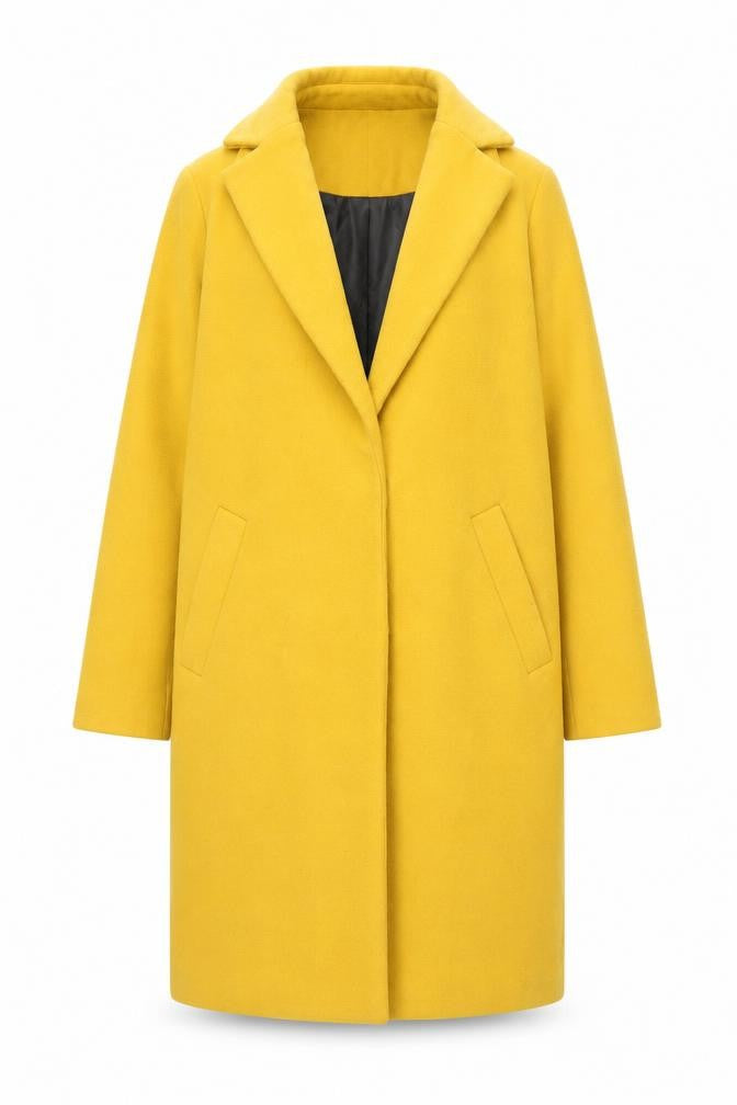 Front view of New Look Women's Yellow Overcoat -, size 10