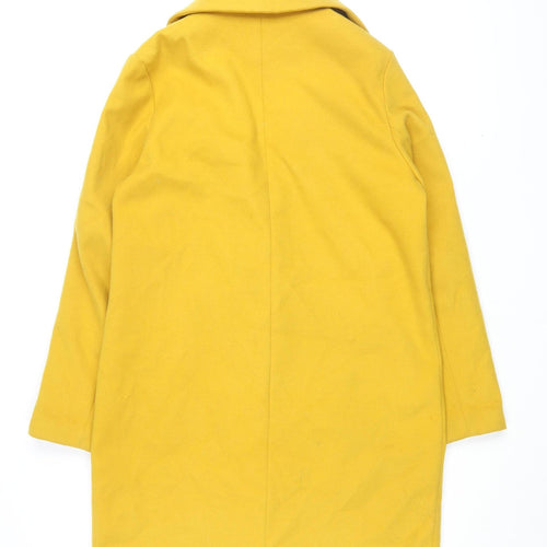 New Look Women's Yellow Overcoat - Size 10