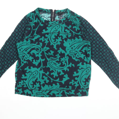 H&M Women's Green Floral Tunic Blouse - Size 10