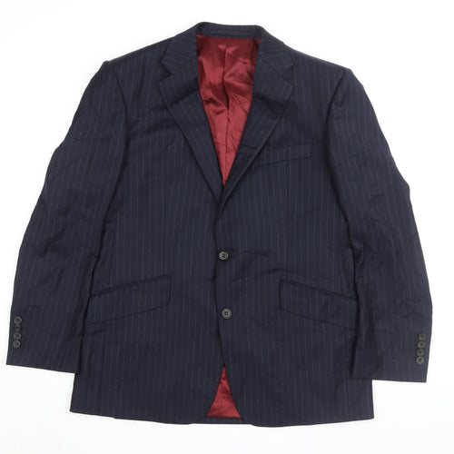 Marks and Spencer Men's Blue Striped Blazer 40R