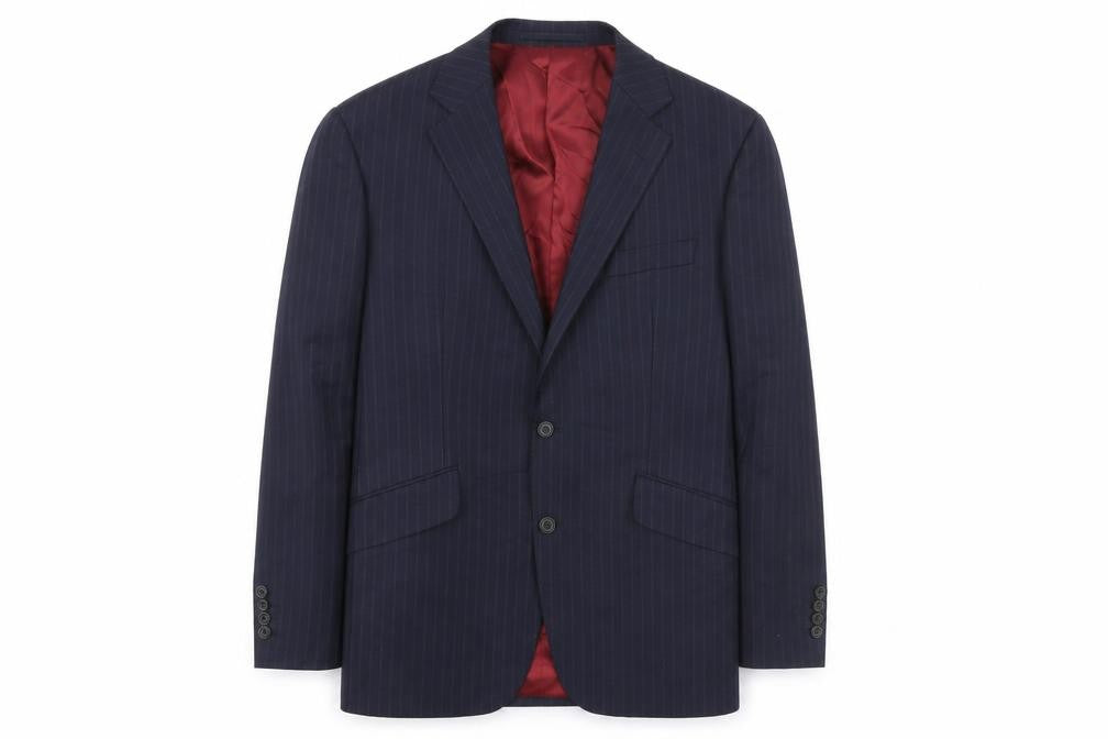 Front view of Marks & Spencer Men's Blue Striped Blazer 40R