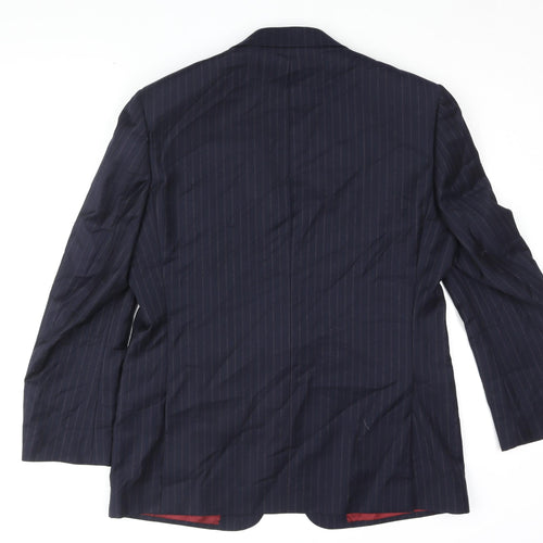 Marks and Spencer Men's Blue Striped Blazer 40R
