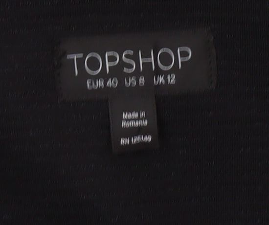 Topshop Women's Black Zip Jacket Size 12