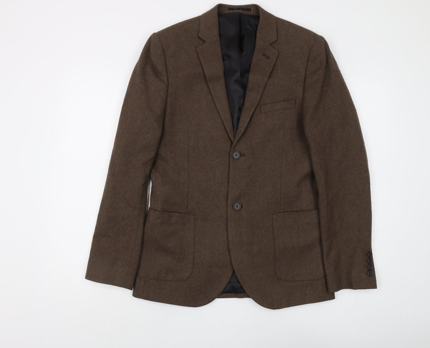 Topman Men's Brown Blazer, Size 36, Single-Breasted