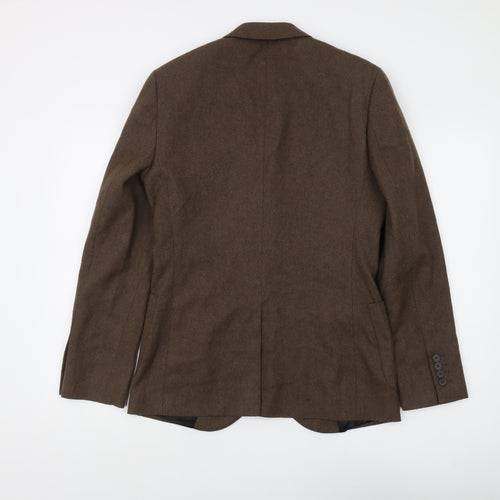 Topman Men's Brown Blazer, Size 36, Single-Breasted