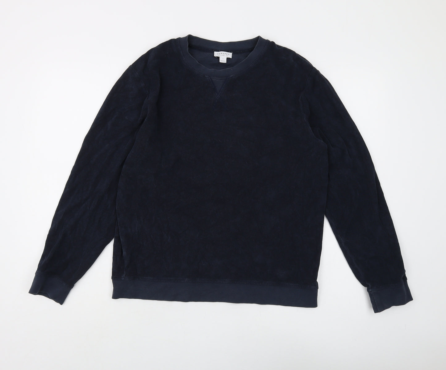 Sunspel Unisex Blue Cotton Sweatshirt L Casual Wear