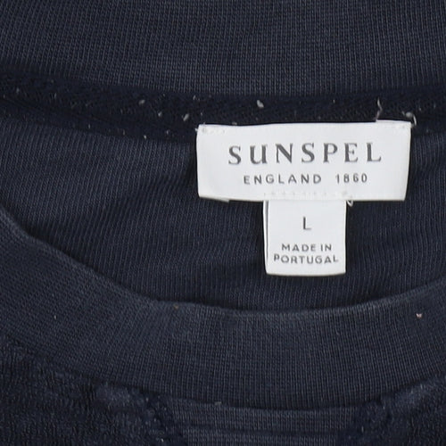 Sunspel Unisex Blue Cotton Sweatshirt L Casual Wear