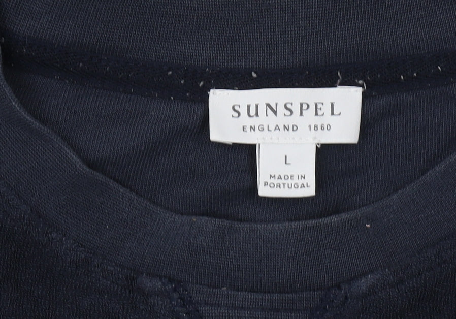Sunspel Unisex Blue Cotton Sweatshirt L Casual Wear