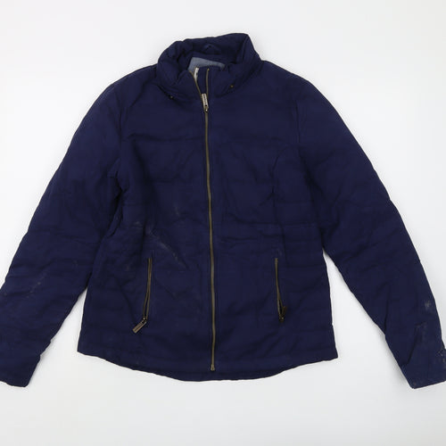 FatFace Women's Blue Puffer Jacket, Size 12, Zip Casual