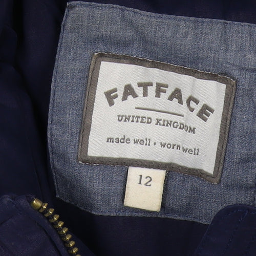 FatFace Women's Blue Puffer Jacket, Size 12, Zip Casual