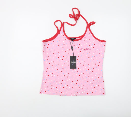 Jasper Conran Jeans Pink Polka Dot Camisole Tank Top, Size L