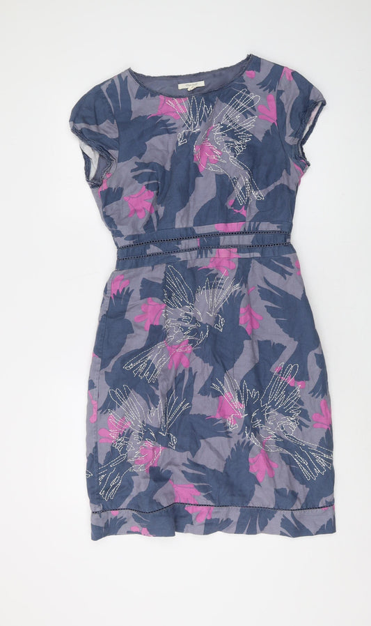 White Stuff Women's Blue Floral Shift Dress Size 10